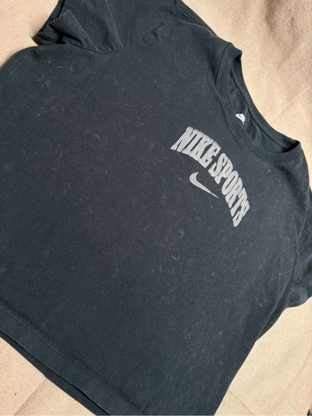 Nike Teal Blue Graphic Crop Tee